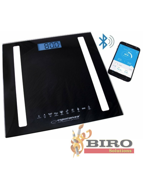 Cântar inteligent Bluetooth Esperanza 8in1 EBS016K, negru